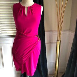 Hot Pink Cache Body Con Dress